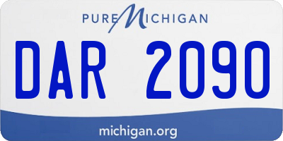 MI license plate DAR2090