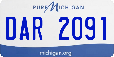 MI license plate DAR2091