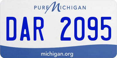 MI license plate DAR2095