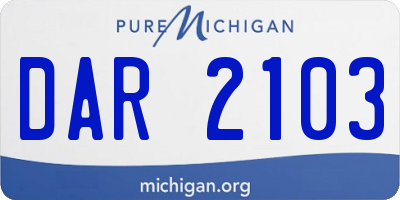 MI license plate DAR2103