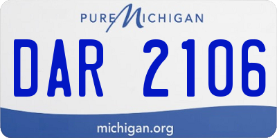 MI license plate DAR2106