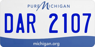 MI license plate DAR2107