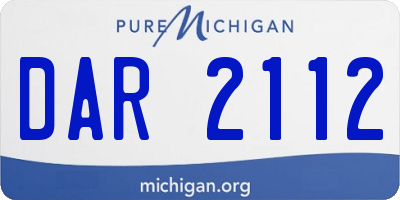 MI license plate DAR2112