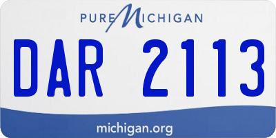 MI license plate DAR2113