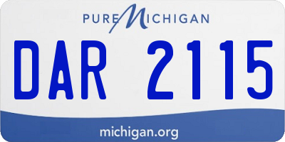MI license plate DAR2115