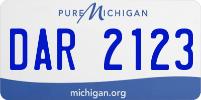 MI license plate DAR2123