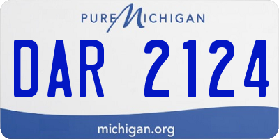 MI license plate DAR2124