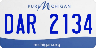 MI license plate DAR2134