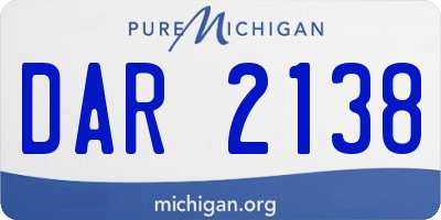 MI license plate DAR2138