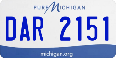 MI license plate DAR2151