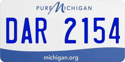 MI license plate DAR2154
