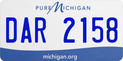 MI license plate DAR2158