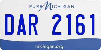 MI license plate DAR2161