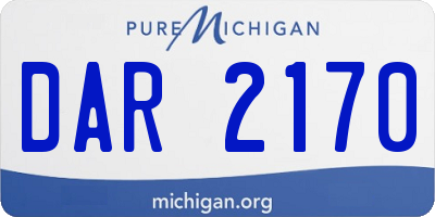 MI license plate DAR2170