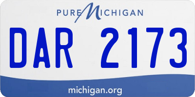 MI license plate DAR2173