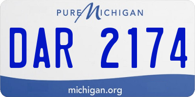 MI license plate DAR2174