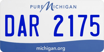 MI license plate DAR2175