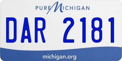 MI license plate DAR2181