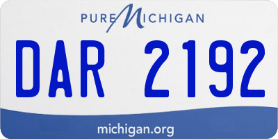 MI license plate DAR2192