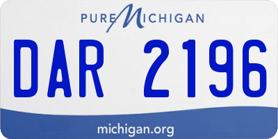 MI license plate DAR2196