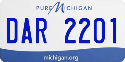 MI license plate DAR2201