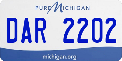 MI license plate DAR2202