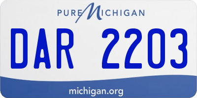 MI license plate DAR2203