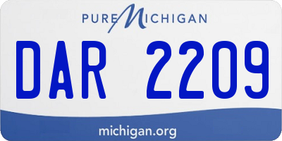 MI license plate DAR2209