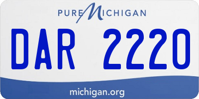 MI license plate DAR2220