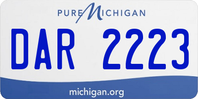 MI license plate DAR2223