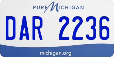 MI license plate DAR2236