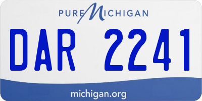 MI license plate DAR2241