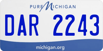 MI license plate DAR2243