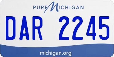 MI license plate DAR2245