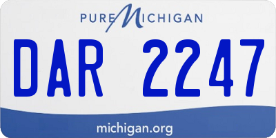 MI license plate DAR2247