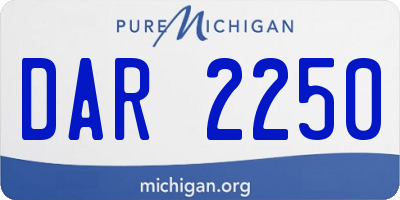 MI license plate DAR2250
