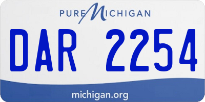 MI license plate DAR2254