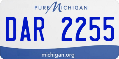 MI license plate DAR2255
