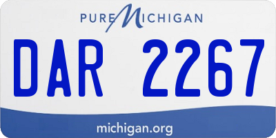 MI license plate DAR2267