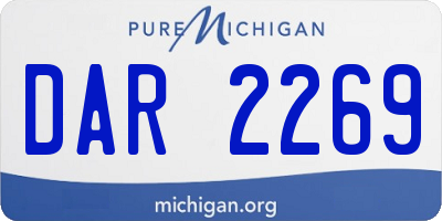 MI license plate DAR2269