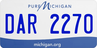 MI license plate DAR2270