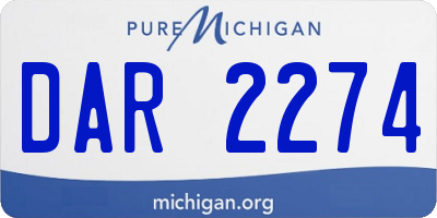 MI license plate DAR2274