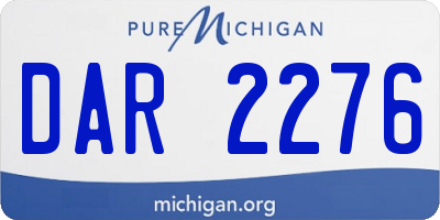 MI license plate DAR2276