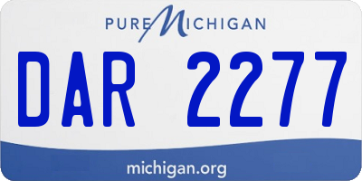 MI license plate DAR2277