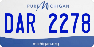 MI license plate DAR2278