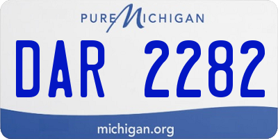 MI license plate DAR2282