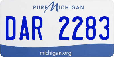 MI license plate DAR2283