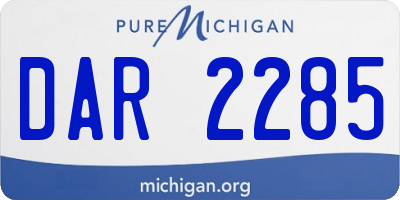 MI license plate DAR2285