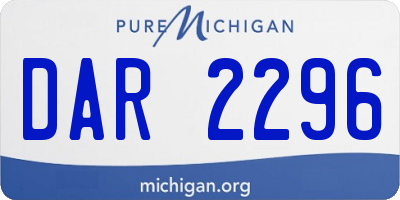 MI license plate DAR2296