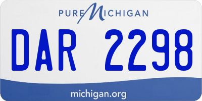 MI license plate DAR2298